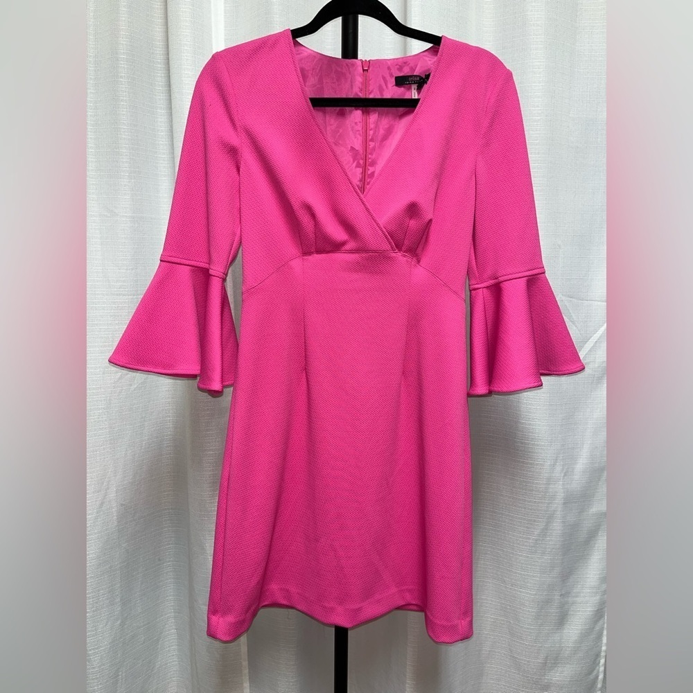 Trina Turk Freya Bell Sleeve Dress Hot Pink NWOT | size 2